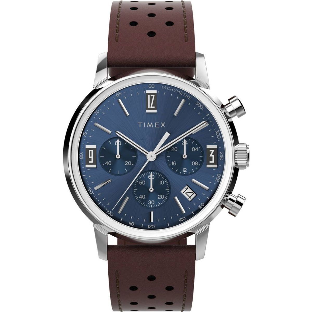 TIMEX Marlin Chronograph Tachymeter blå Ø40