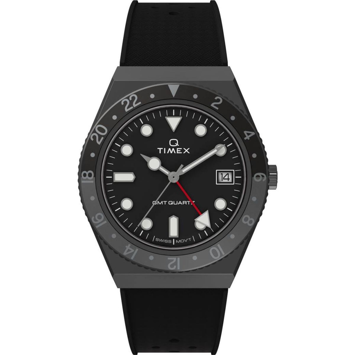 TIMEX Q Timex Gmt sort Ø38