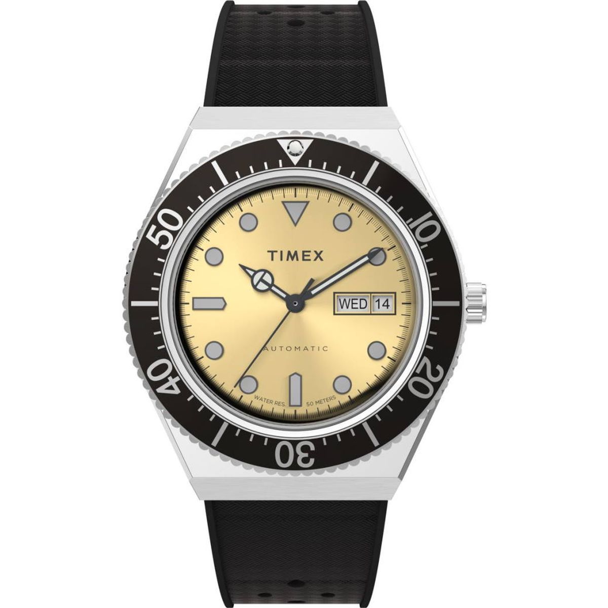 TIMEX M79 Automatic ur med sort silikonerem Ø40