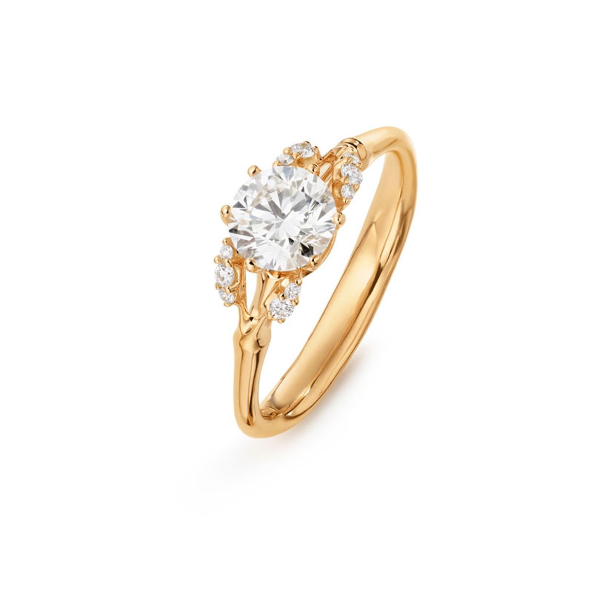 OLE LYNGGAARD COPENHAGEN Winter Frost Solitaire ring (slim) i 18 kt guld med brillanter