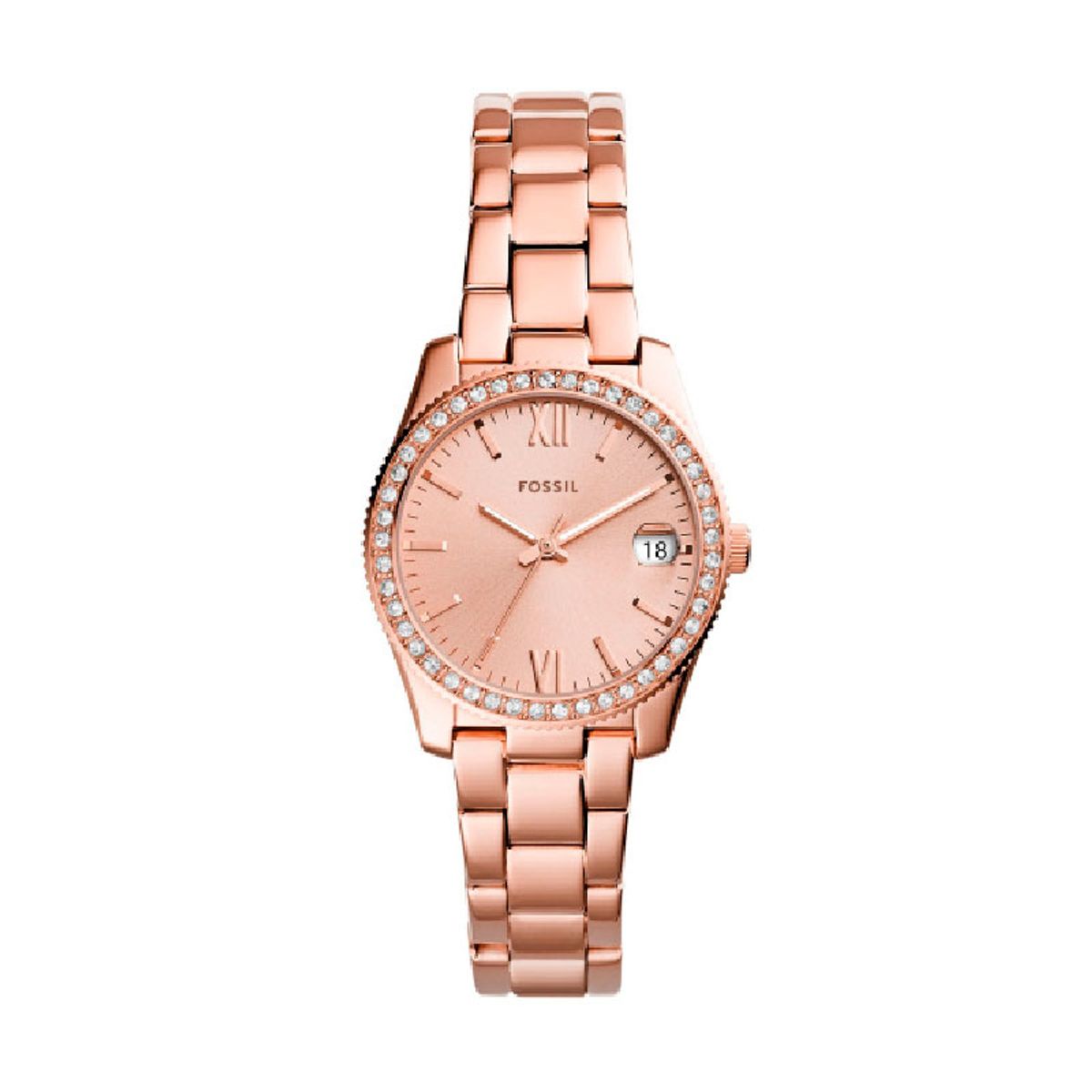 Fossil Scarlette Mini dame stål ur rosa