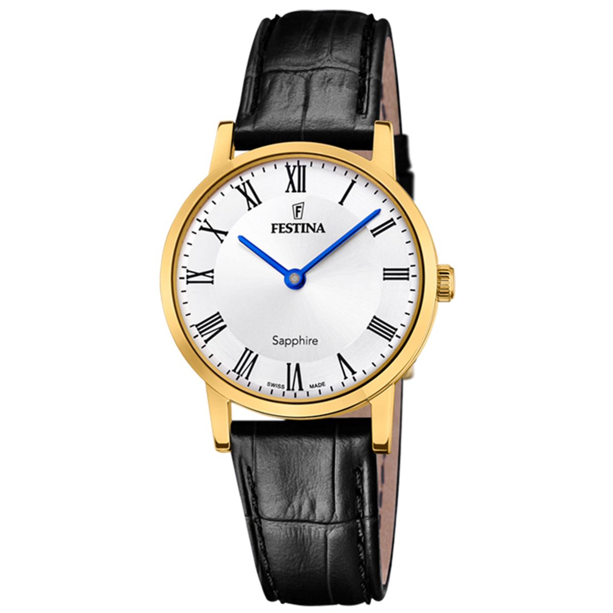 Festina Swiss Made Slim dameur i guldfarvet med lys urskive