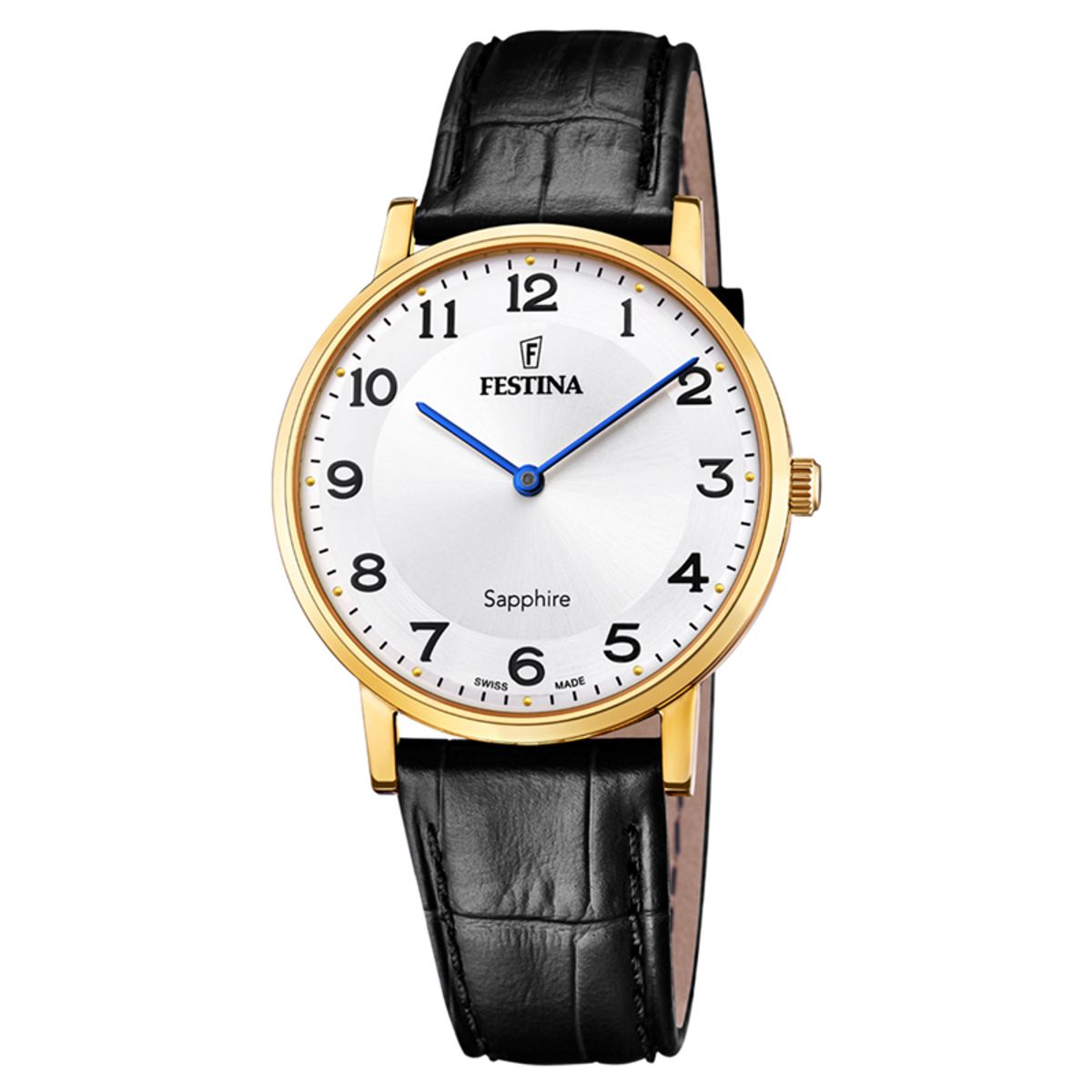 Festina Swiss Made Slim herreur i guldfarvet med lys urskive