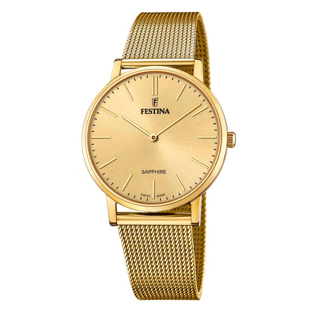 Festina Swiss Made Slim herreur i guldfarvet med guldfarvet urskive