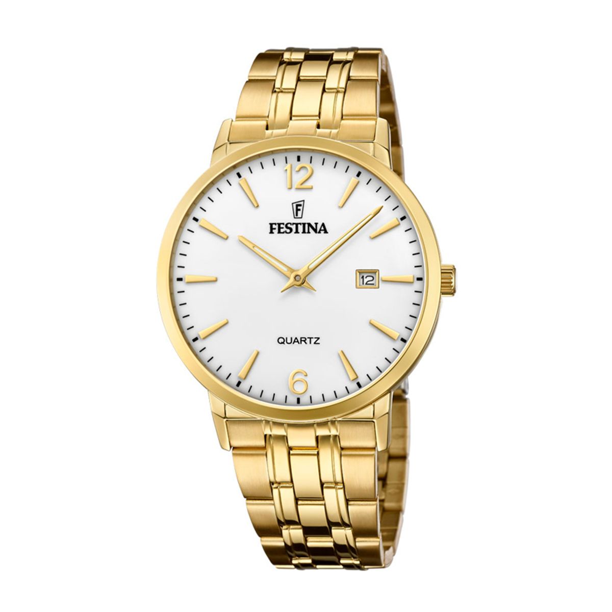 Festina Classic herreur i guldfarvet med hvid urskive