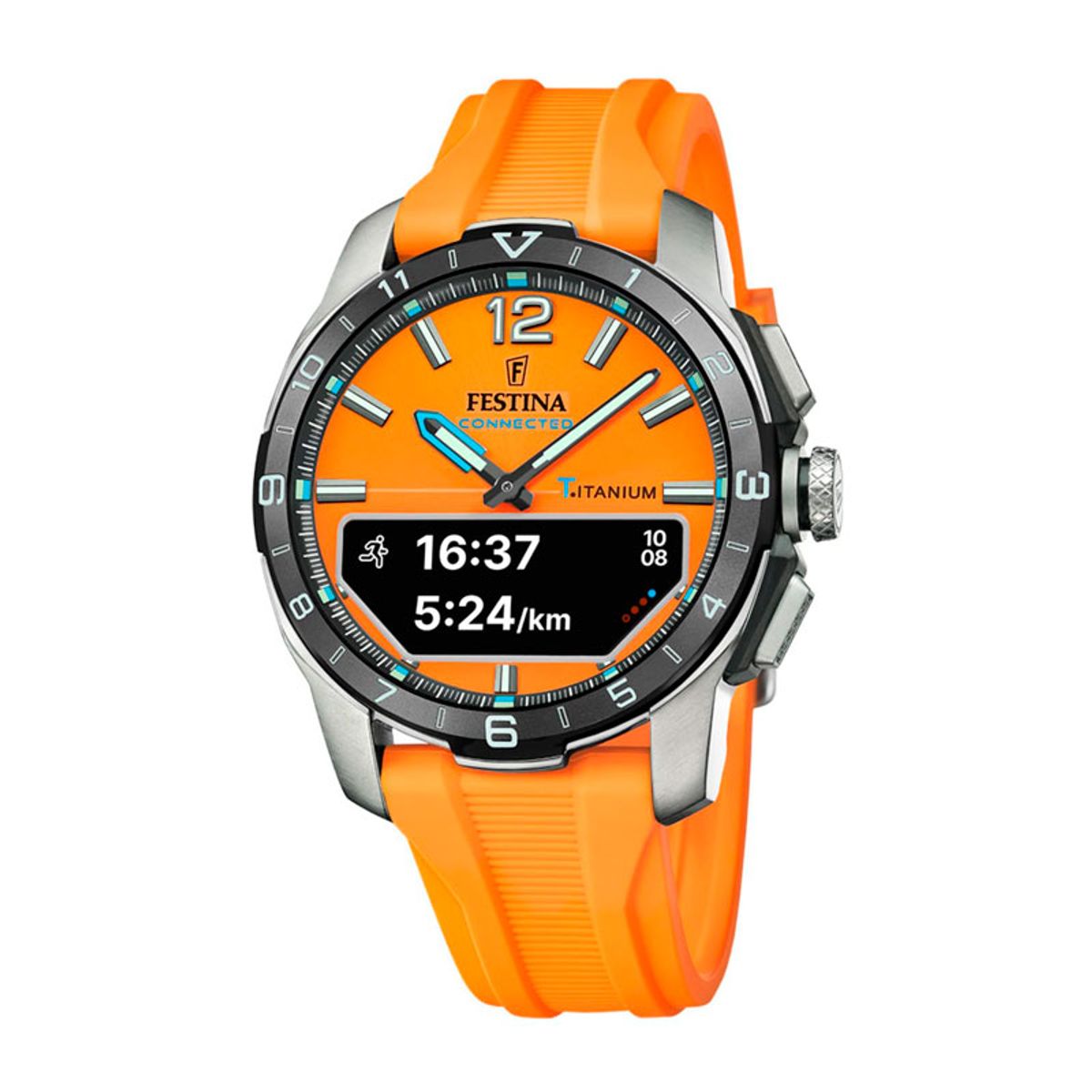 Festina Connected herreur i titanium med orange urskive