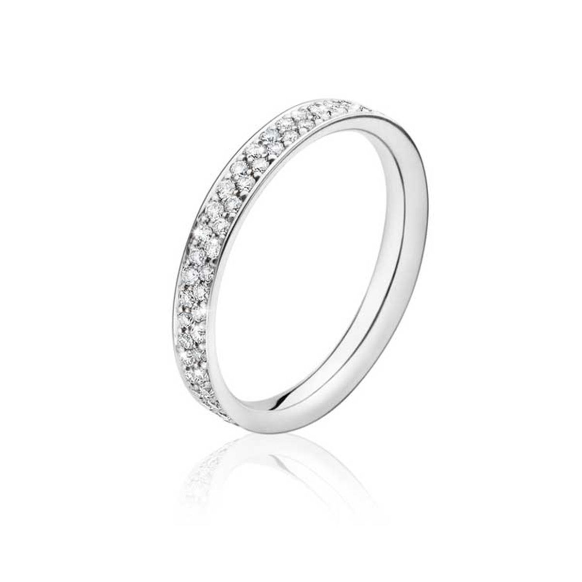 Georg Jensen Magic center ring 1513B, 18 kt. hvidguld med hvid diamant pavé