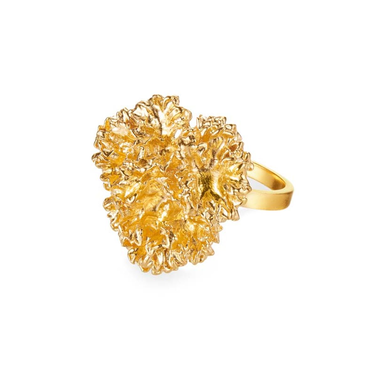 Flora Danica Persille Statement ring i guldbelagt sølv