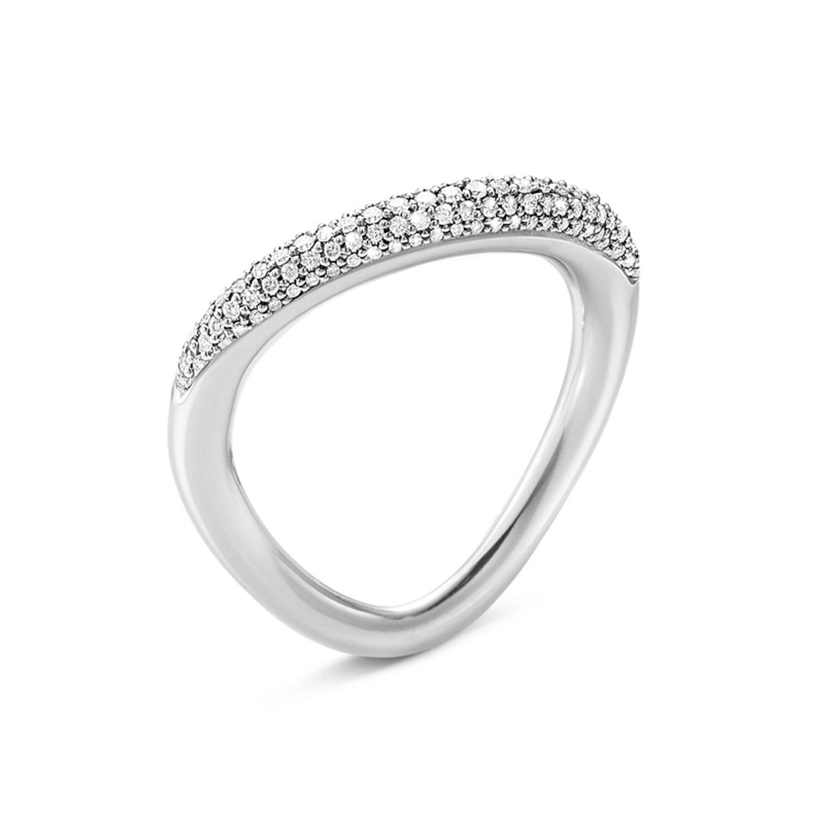 Georg Jensen Offspring sølv ring diamant pave