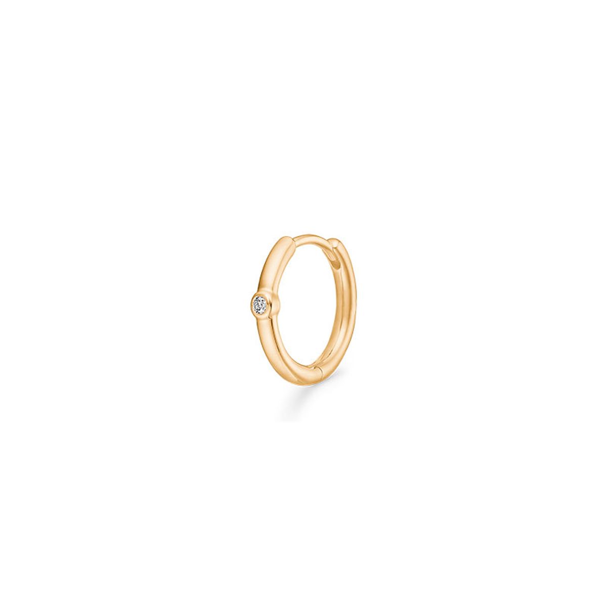 Julie Sandlau Fine Jewelry Purity 14kt guld Medium Hoop med brillant, Ø 14 mm - 1 stk