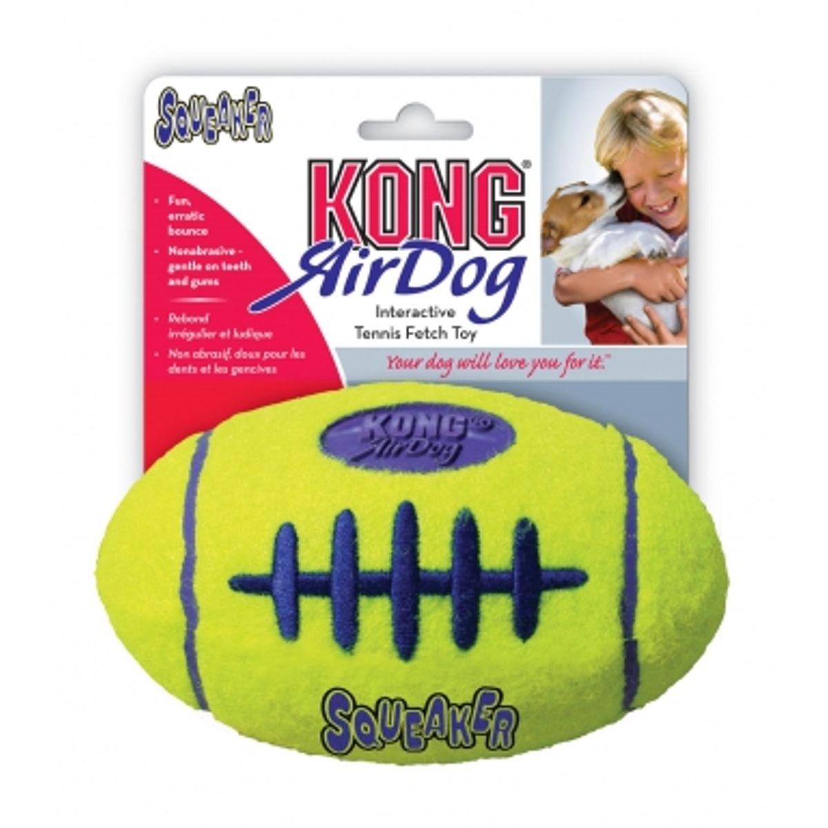 KONG AirDog Squeaker Football tennisbold-Large