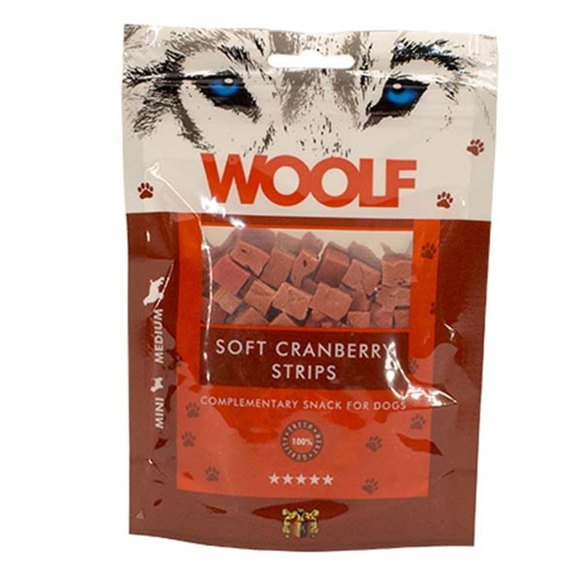 Hundegodbid Woolf tranebær/kylling, 100g