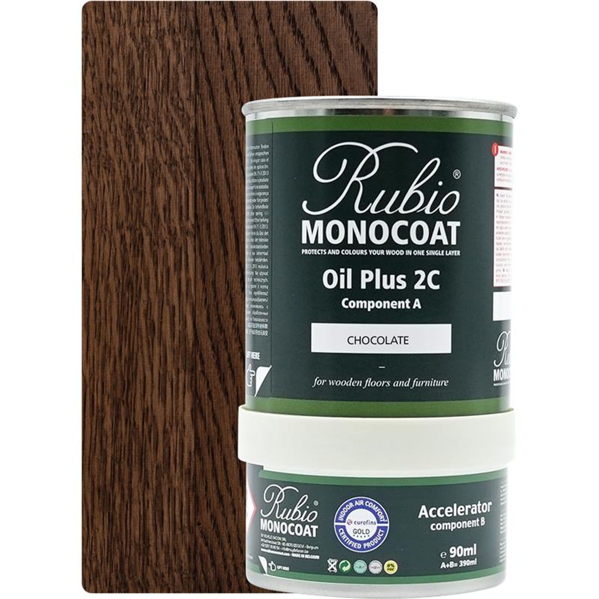 Rubio Monocoat olie Plus 2C Chocolate 390 ml inkl. accelerator 90 ml.