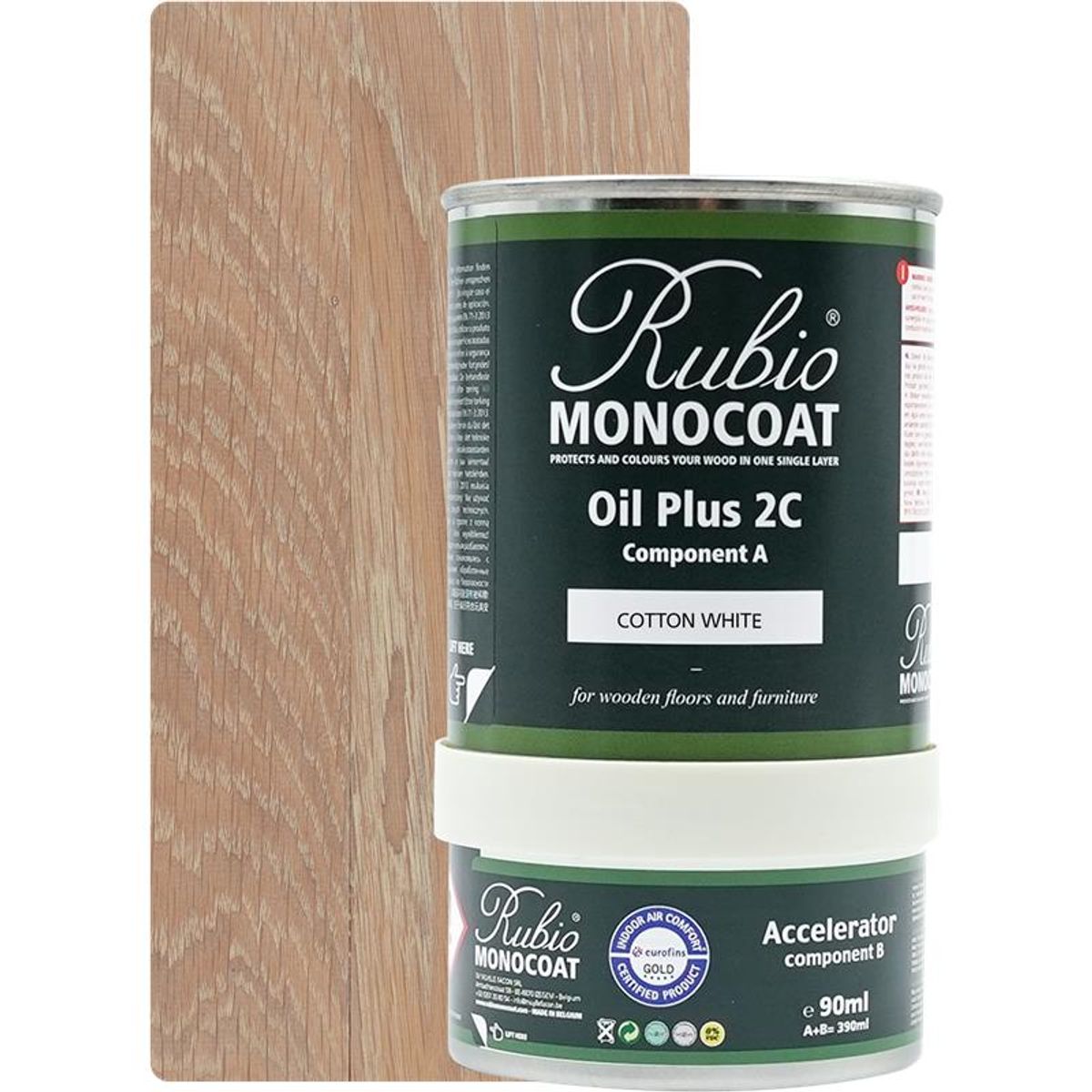 Rubio Monocoat olie Plus 2C Cotton White 390 ml inkl. accelerator 90 ml.