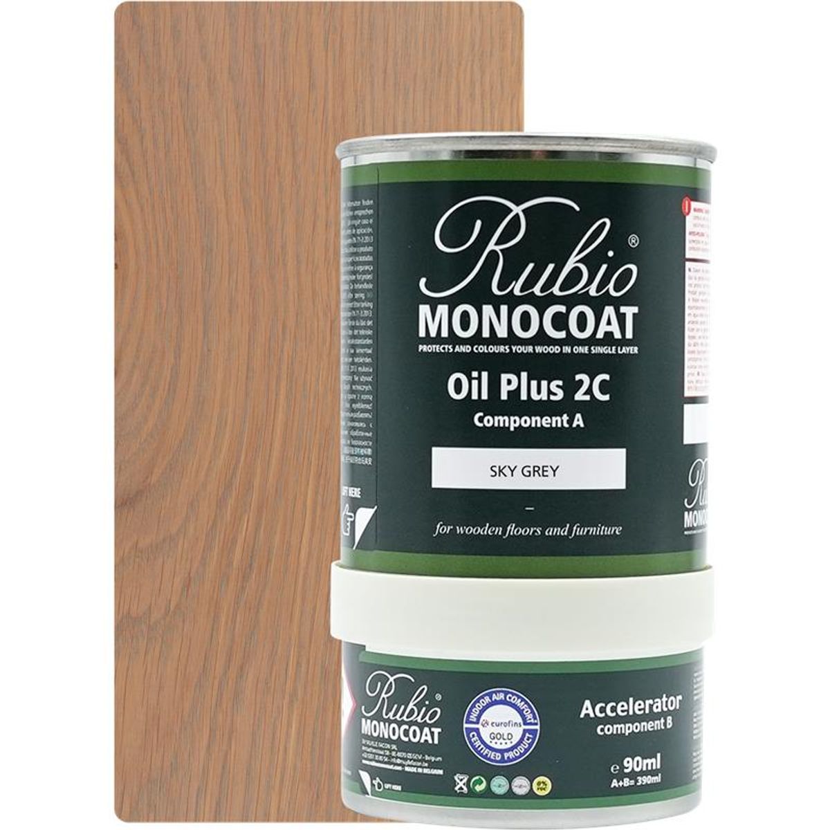 Rubio Monocoat olie Plus 2C Sky Grey 390 ml inkl. accelerator 90 ml.