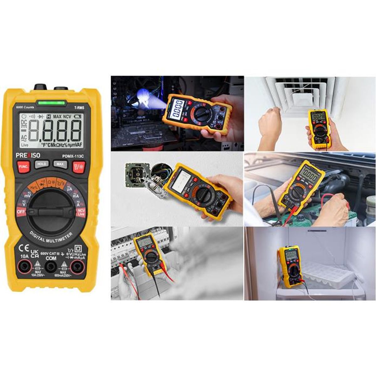 Prexiso Digitalt multimeter AC/DV 600V PDMX-113C