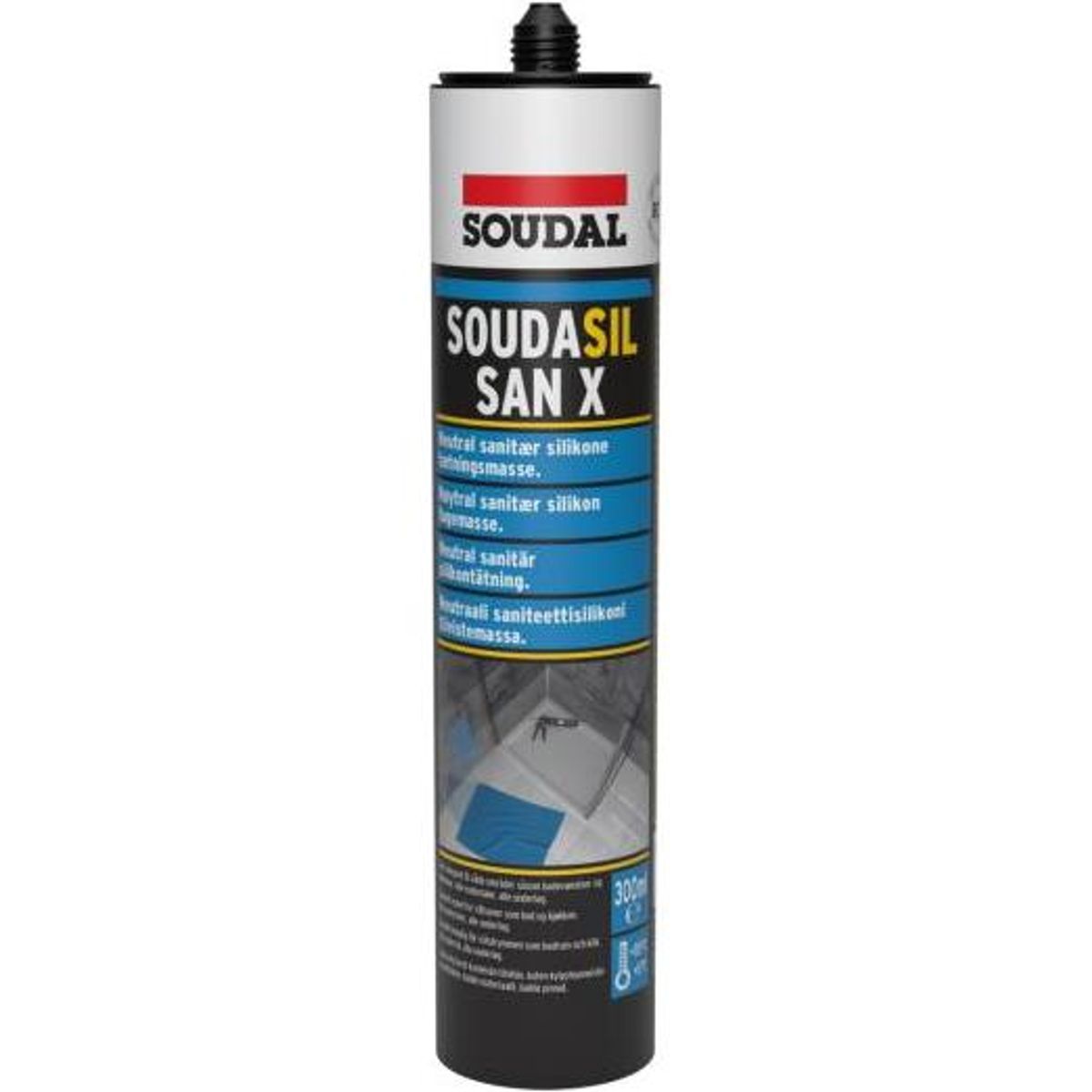 Soudal Silikone Fugemasse Soudasil San X 300ml Transparent