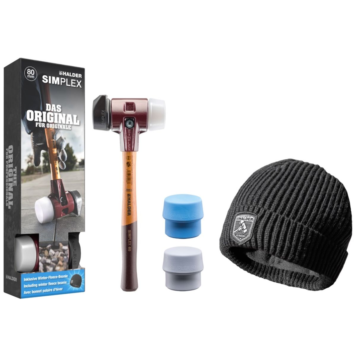 Halder Bonus Box Set "Simplex med Stand-Up 80 mm" PLUSBOX 3027.280+01+03 + Beanie hue