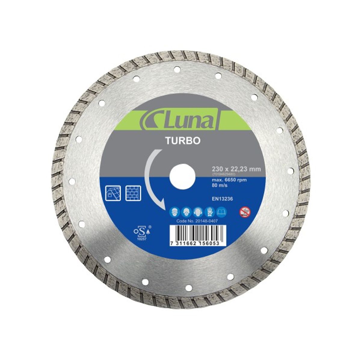 Luna diamantklinge 230 mm Turbo - Beton med stål