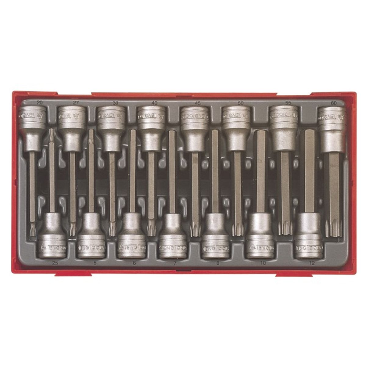 Teng Tools Bits-topnøglesæt torx & unbraco 1/2" TTTXH15 med 15 dele