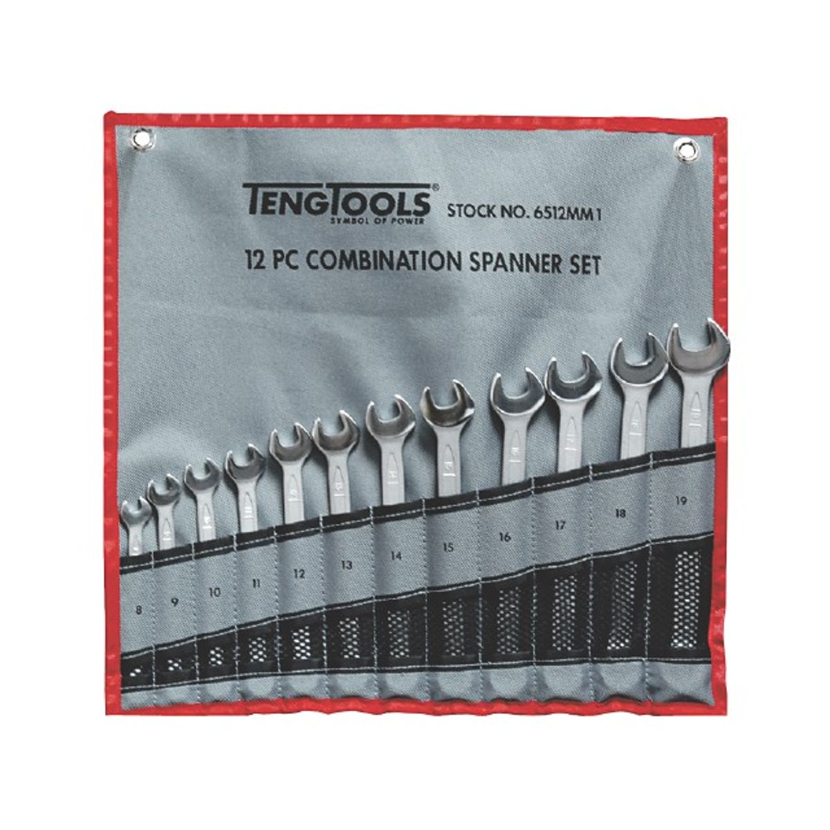 Teng Tools ringgaffelnøglesæt 6512MM med 12 dele 8-19mm