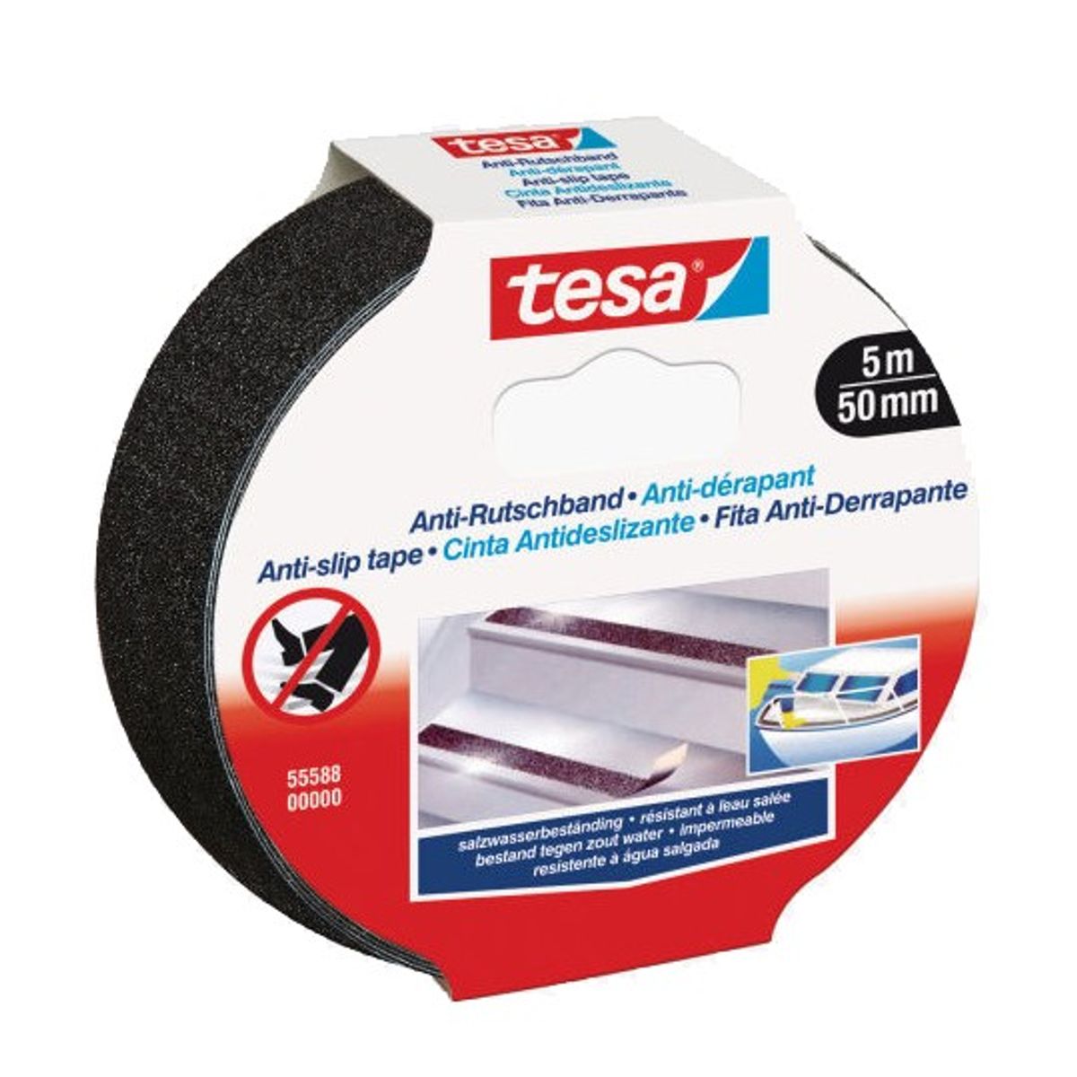 Tesa Skridsikker tape sort 25 mm x 15 m