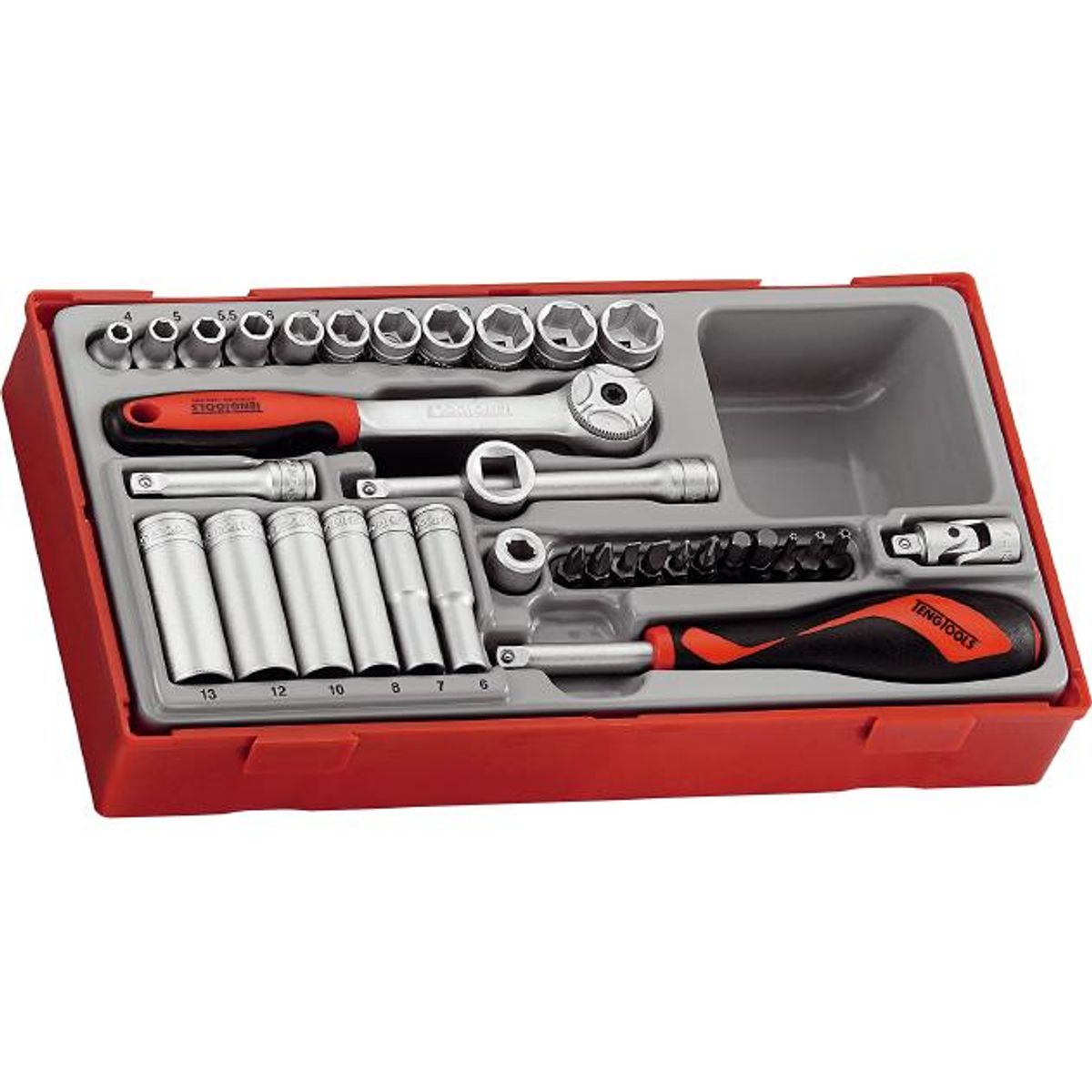 Teng Tools topnøglesæt 1/4" TT1435 med 35 dele