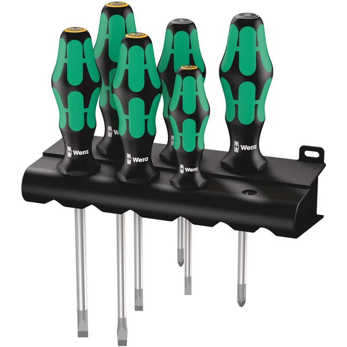 Wera 334/355/6 Rack skruetrækkersæt Kraftform Plus Lasertip + rack