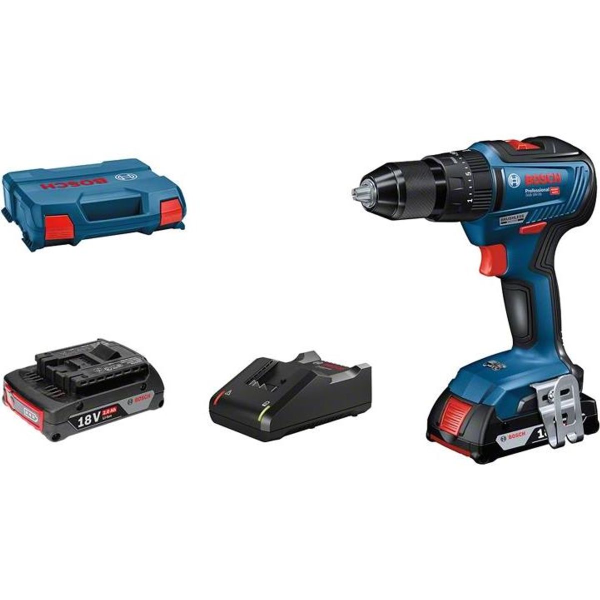 Bosch akku Slagboremaskine GSB 18V-55 2x2,0Ah