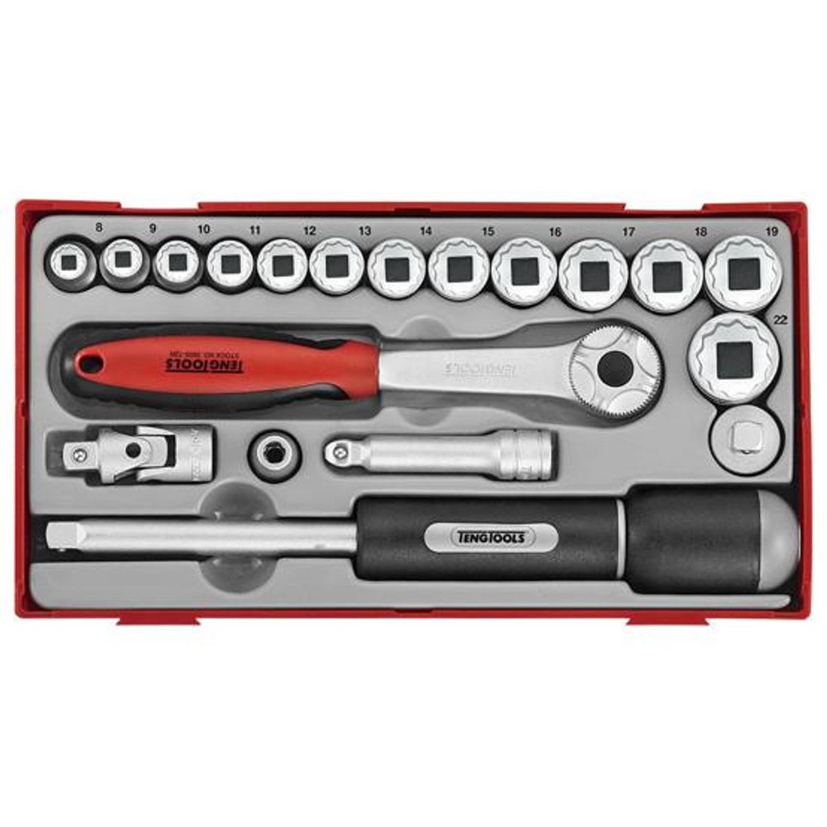 Teng tools topsæt 3/8 TT381912 med 19 dele