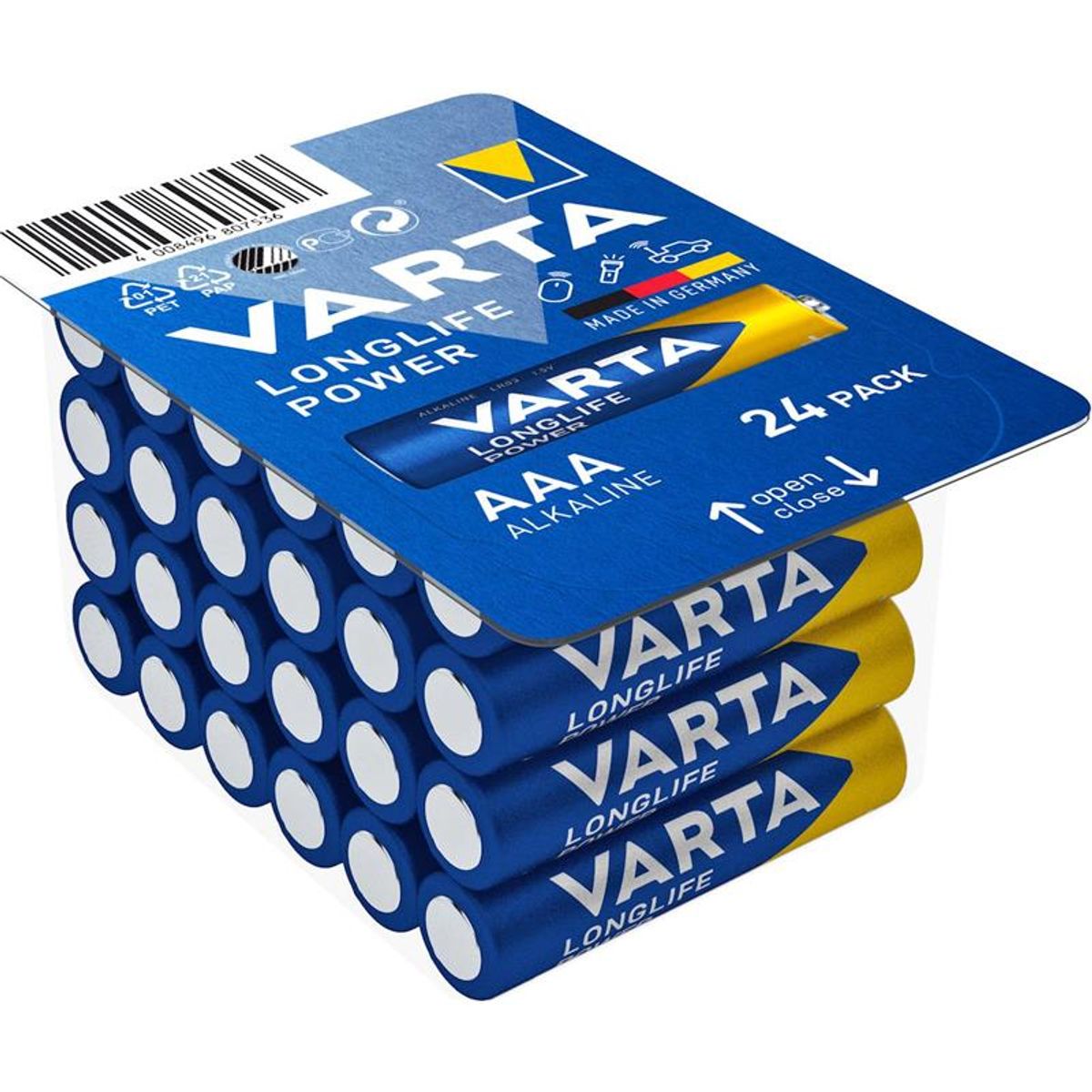 Varta Alkalinebatterier longlife power AA pakke med 24 stk