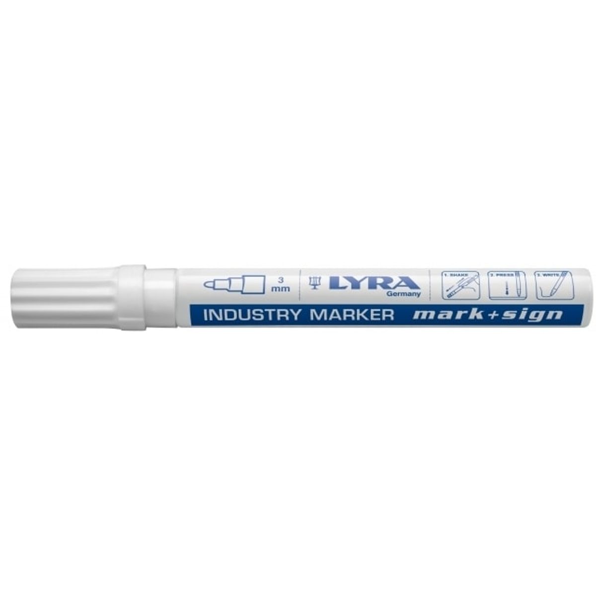 Lyra Industri Marker 4040 m. kugle Hvid