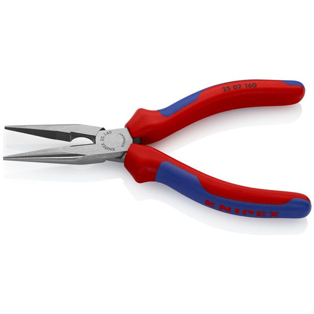 Knipex Fladrundtang med skær (Radiotang) sort atramenteret, med flerkomponent-håndtag 160 mm