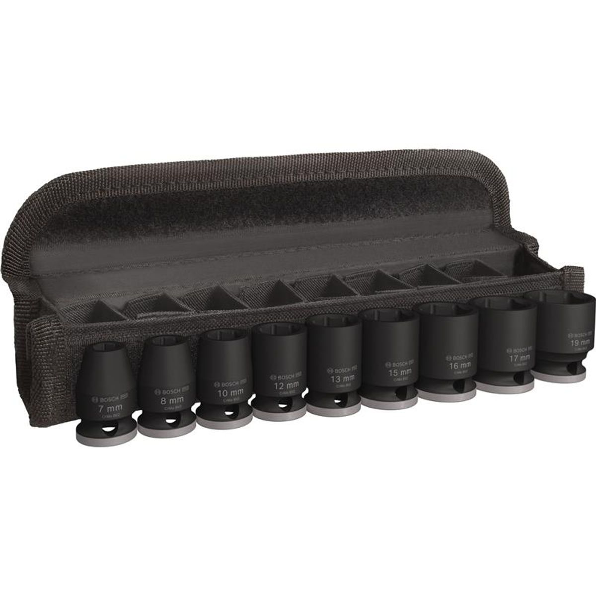 Bosch PRO Impact Socket Set, 3/8", standard, 9 stk.