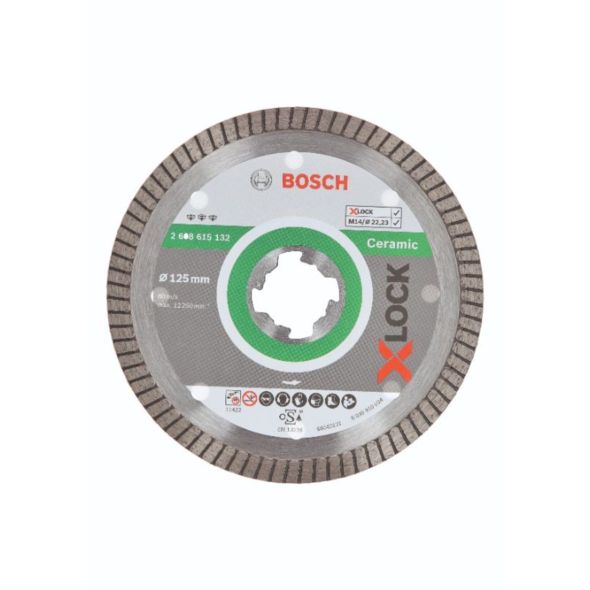 Bosch X-LOCK Best for Ceramic Extra Clean Turbo-diamantskæreskive, 125x22,23x1,4x7