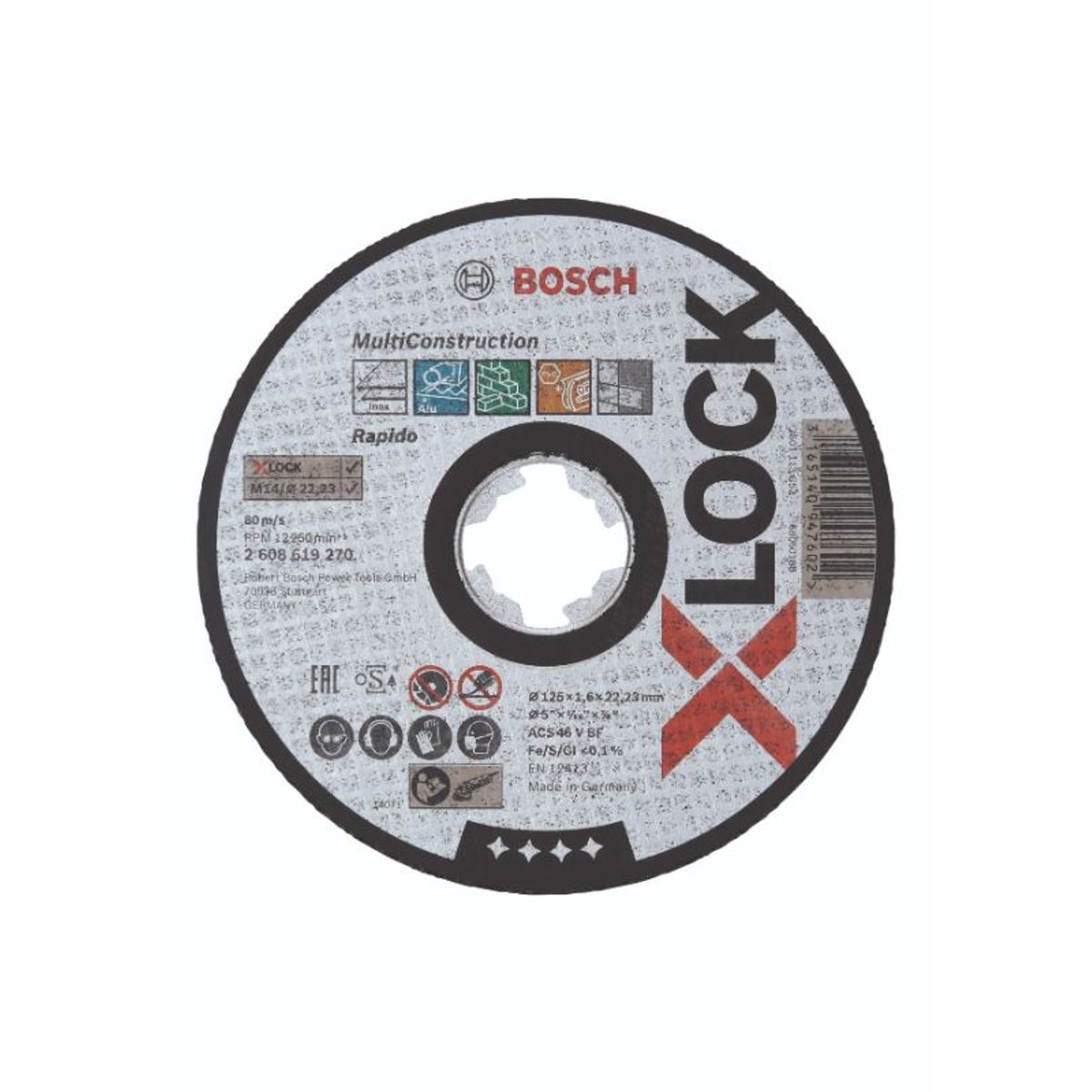 Bosch X-LOCK Multi Construction-skæreskive 125 x 1,6 x 22,2mm