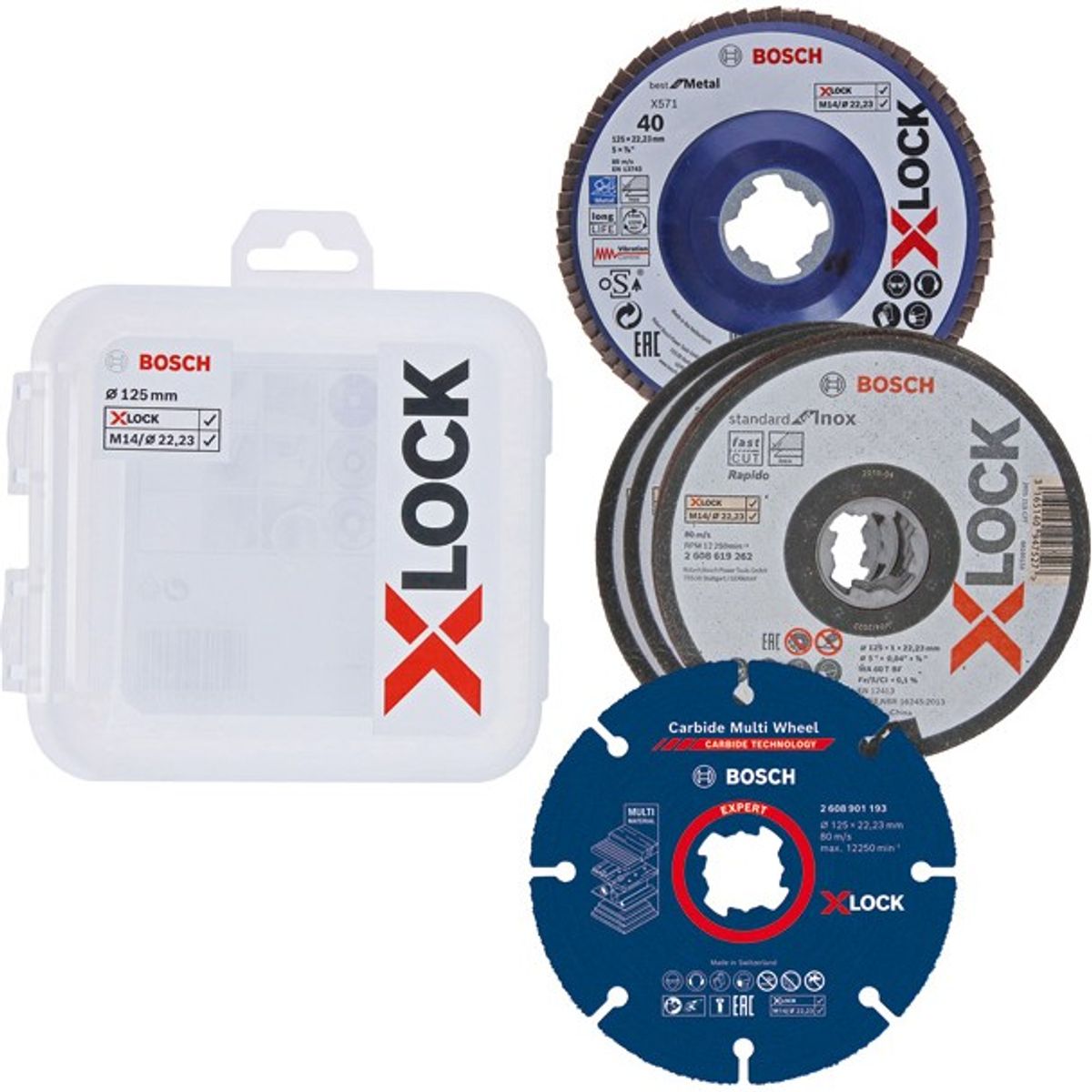 Bosch Skær-/slibe x-lock startsæt 125mm 5 dele