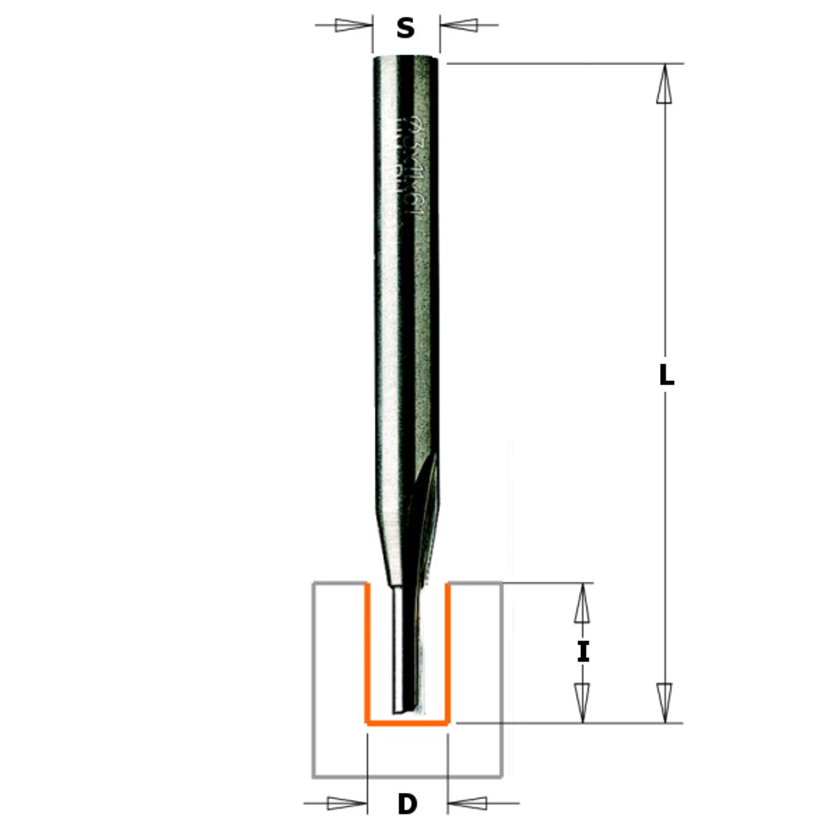 CMT Overfræsebor HM 3x11/60 K6