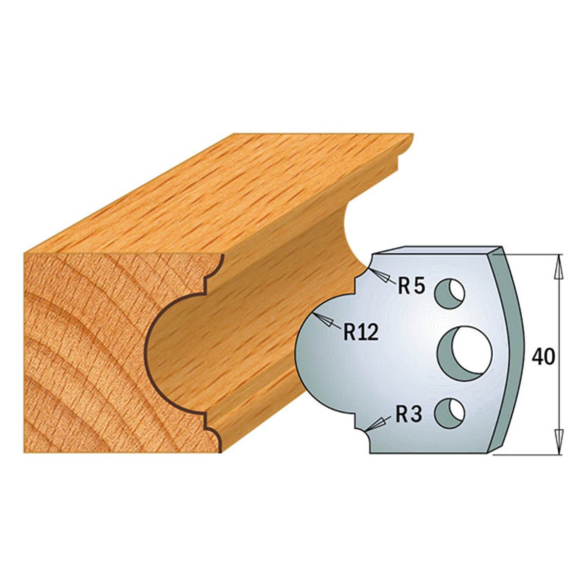 CMT Profilknive sæt 40mm nr. 18