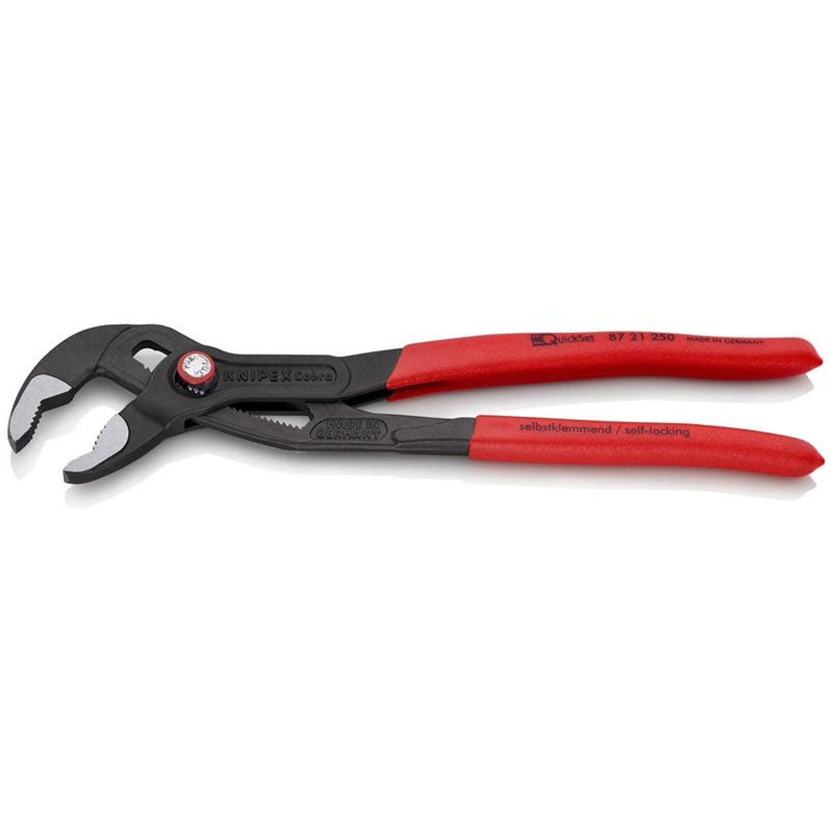 Knipex KNIPEX Cobra ® QuickSet Hightech-vandpumpetang grå atramenteret, betrukket med skridhæmmende kunststof 250 mm