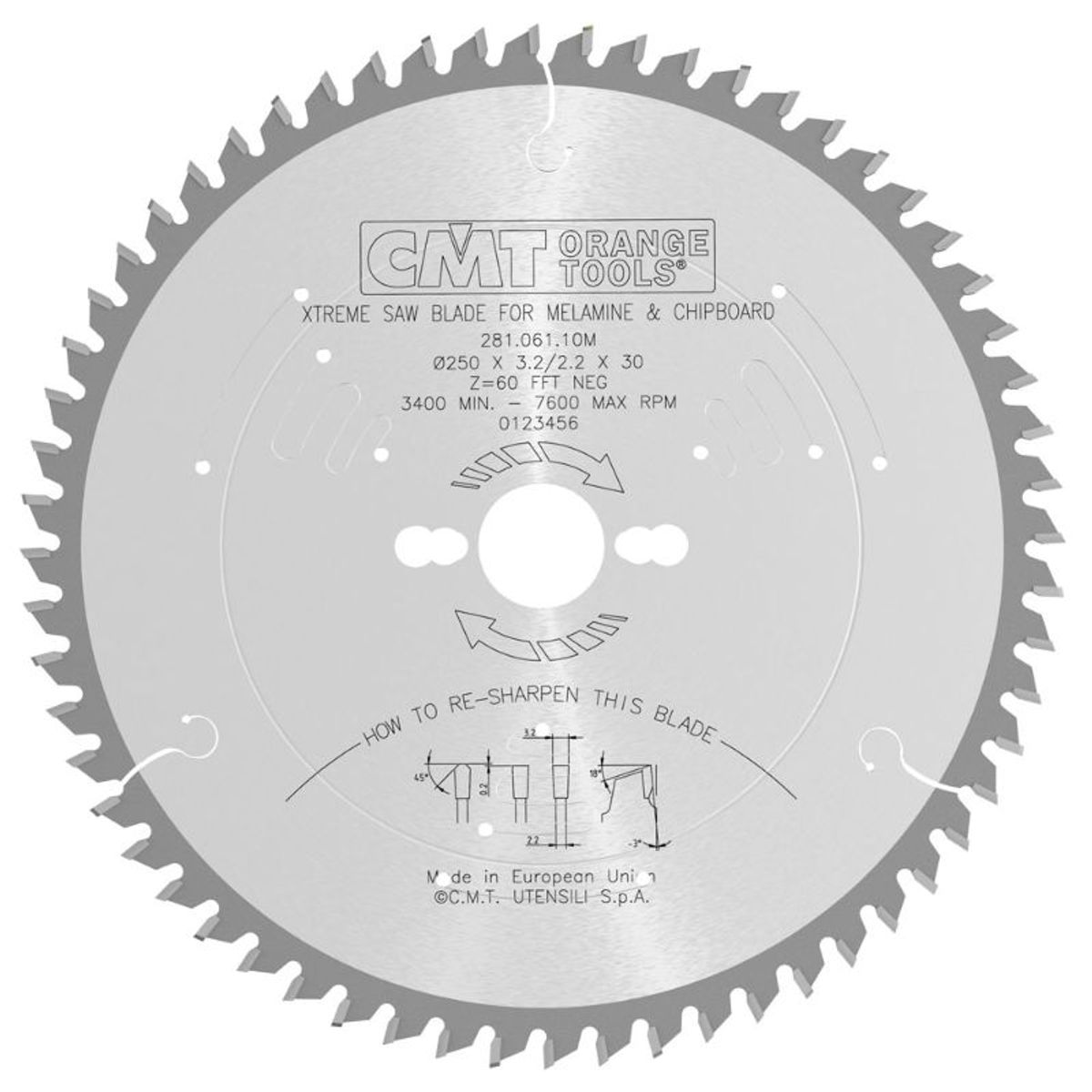 CMT Klinge 160x2,2x20 Z56 TF Neg