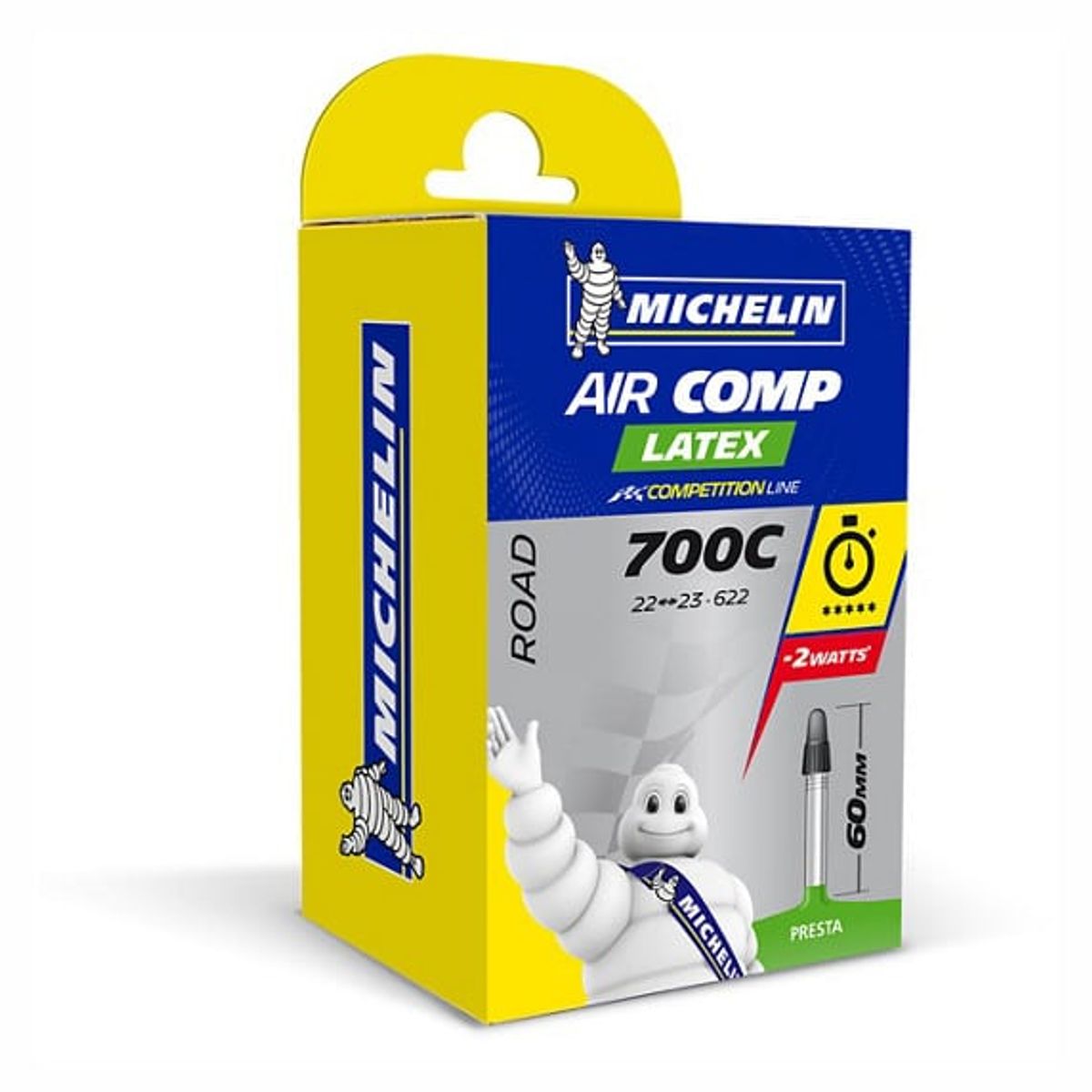 Michelin Aircomp Road A1 22/23-622 Presta 60mm Latex Cykelslange