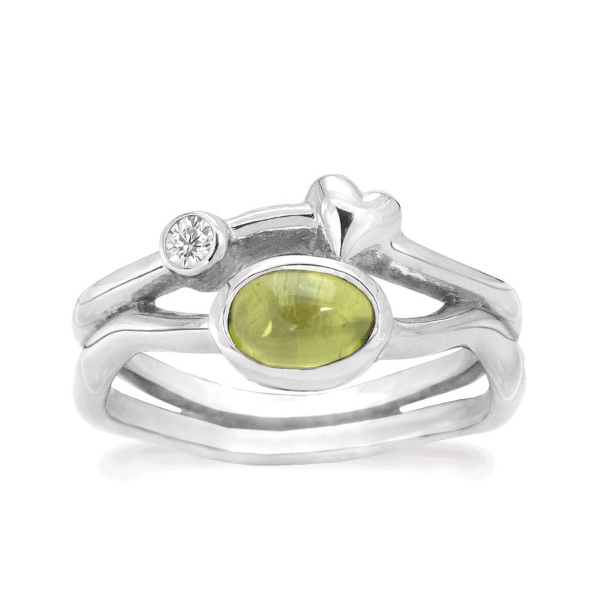 Rabinovich - Sølv ring med peridot - Rainforest Dew - størrelse 53