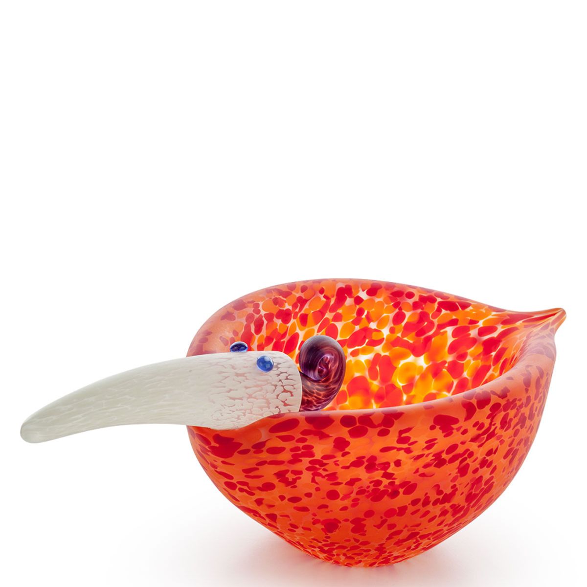 Borowski glasskål - Tweedy glamourøs fugl, rød orange