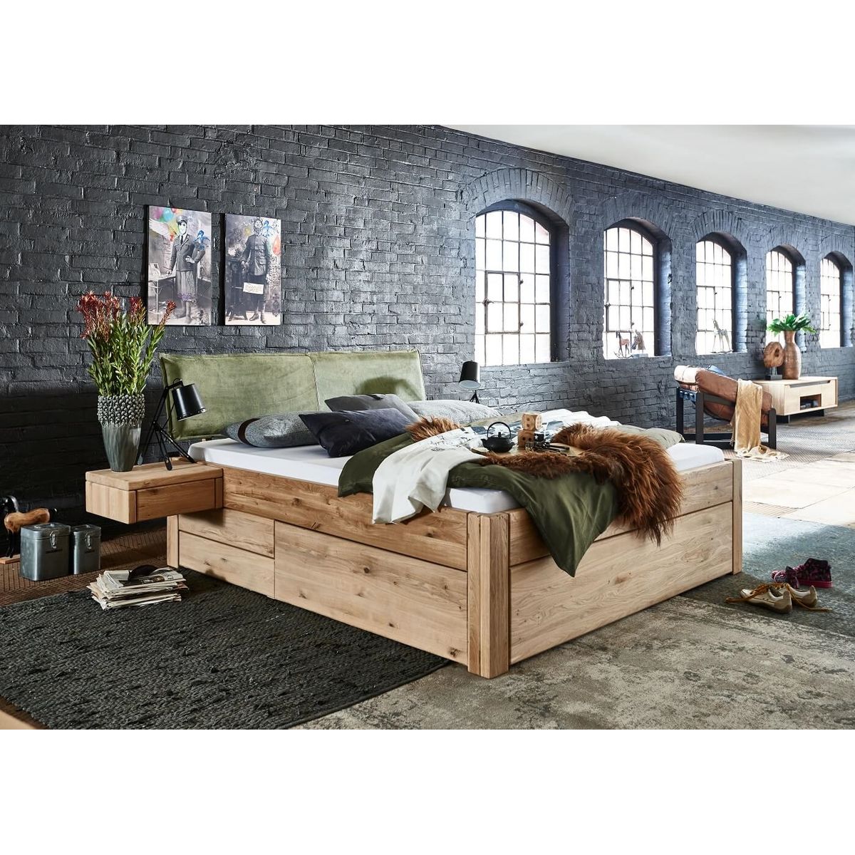 Tjørnbo - Easy Sleep skuffeseng gavl Nr7 - 200x200 cm - (200x210/220 cm) - Massiv Fyrretræ