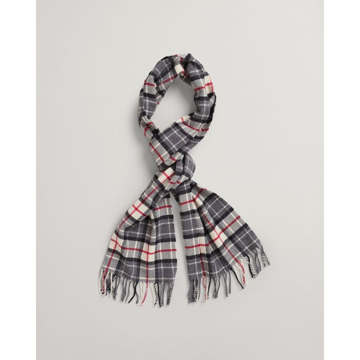 D1. CHECKED WOOL TWILL SCARF