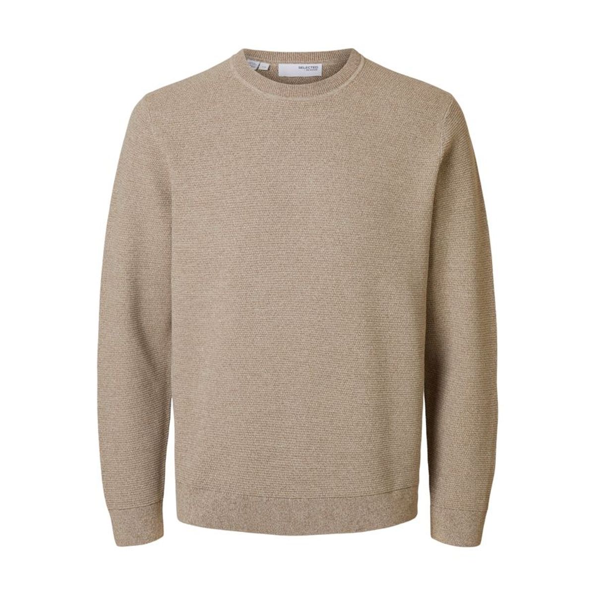 SLHROSS LS KNIT STRUCTURE CREW NECK