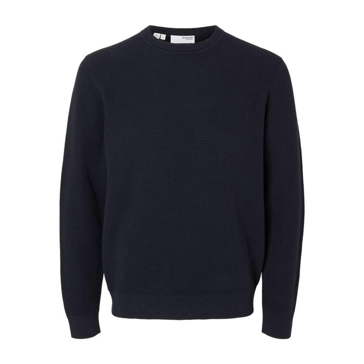 SLHROSS LS KNIT STRUCTURE CREW NECK