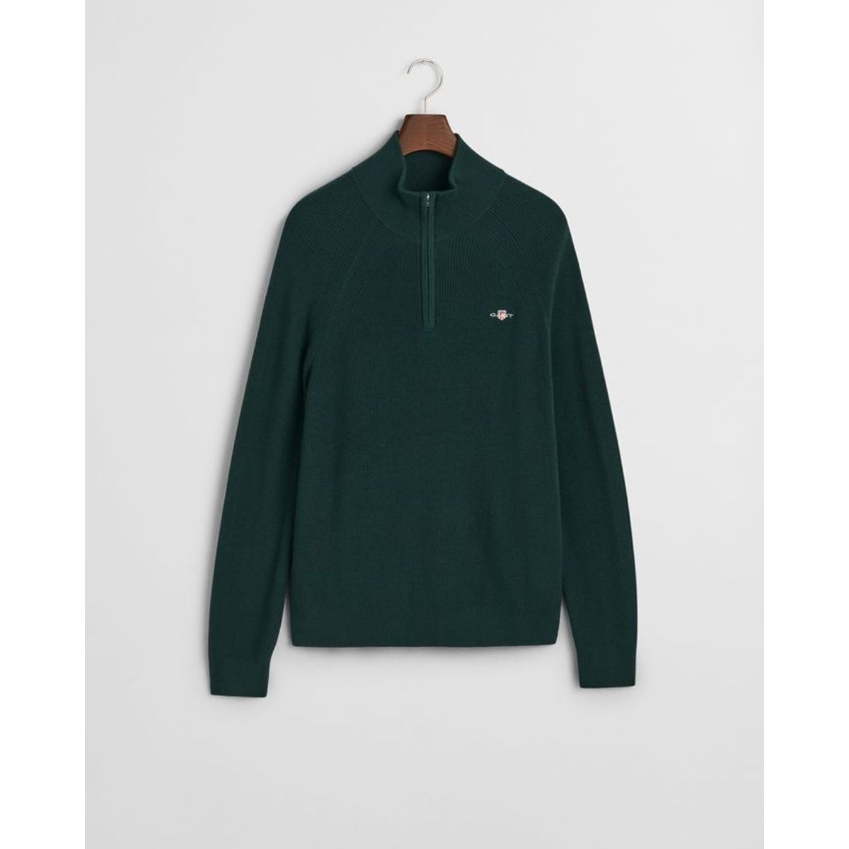 COTTON WOOL RIB HALF ZIP