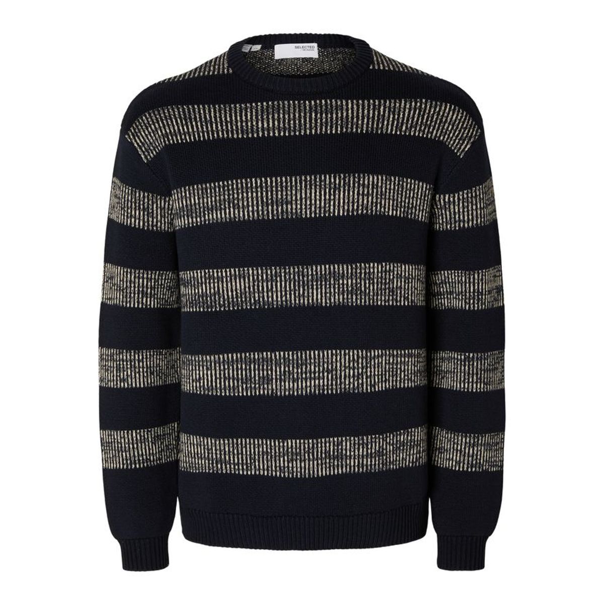 SLHSTAN RELAXED LS KNIT STRIPE CREW